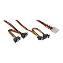 InLine® Strom Y-Kabel intern, 1x 13,34cm (5,25) an 4x 15pol SATA gewinkelt mit Lasche, 40+55cm (29672B)
