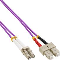 INLINE - Patch-Kabel - LC Multi-Mode (M) bis SC multi-mode (M) - 5 m - Glasfaser - 50/125 Mikrometer - OM4 - halogenfrei - lila