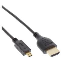 InLine - HDMI-Kabel mit Ethernet - HDMI männlich zu mikro HDMI männlich - 30cm - Dreifachisolierung - Schwarz - geformt, 4K Unterstützung (17533D)