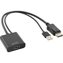 InLine - Video- / Audio-Adapter - DisplayPort, USB (nur Strom) männlich zu HDMI weiblich - 30cm - Schwarz - 4K Unterstützung (17169P)