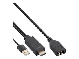 InLine HDMI M to DisplayPort F Converter Cable - Videokabel - HDMI, USB (nur Strom)