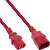 InLine® Kaltgeräteverlängerung, C13 auf C14, rot, 0,3m (16503R)