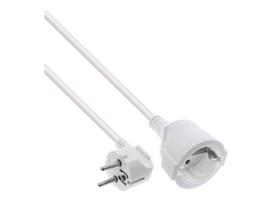 InLine Strom-Verlängerung Schutzkontakt Stecker gewinkelt / Buchse - weiß - 5m