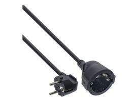 InLine® Strom-Verlängerung Schutzkontakt Stecker gewinkelt/Buchse, schwarz, 20m (16410Y)