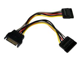 StarTech.com SATA Y-Stromkabel - S-ATA Splitter Verteilerkabel - Netz-Splitter - 15 PIN SATA Power (M) - 15 PIN SATA Power (W) - 15,2 cm (PYO2SATA)