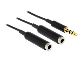 Delock Kabel Audio Splitter Klinkenstecker 3,5 mm 4 Pin > 2 x Klinkenbuchse 3,5 mm 4 Pin 25 cm (65575)