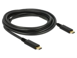 Delock - USB-Kabel - 24 pin USB-C (M) zu 24 pin USB-C (M) - USB2.0 - 5 A - 3,0m - Schwarz (83325)