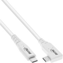 InLine USB4 Kabel - USB-C - einseitig gewinkelt - PD 240W - 8K60Hz - TPE - weiß - 2m - Strom/Netzteil - 2 m (35912W)