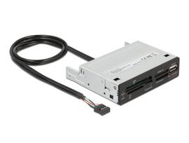 Delock - Kartenleser - 8,9 cm (3.5 ) (MS, MS PRO, MMC, MS Duo, xD, CF, microSD, microSDHC, microSDXC) - USB2.0 (91708)