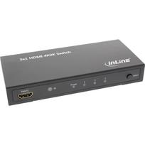 InLine® HDMI Switch / Umschalter, 3 Eingänge auf 1 Ausgang, 4K2K, 3D, HD Audio (65014)