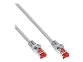 InLine - Patch-Kabel - RJ-45 (M) zu RJ-45 (M) - 1,0m - SFTP, PiMF - CAT 6 - halogenfrei, geformt, ohne Haken, robust - Grau (Packung mit 70) (B-76911)