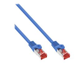 InLine - Patch-Kabel - RJ-45 (M) zu RJ-45 (M) - 50cm - SFTP, PiMF - CAT 6 - geformt, ohne Haken, robust - Blau (Packung mit 100) (B-76450B)