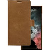 dbramante1928 Lynge - Flip-Hlle fr Mobiltelefon - genarbtes Leder - Hellbraun - fr Samsung Galaxy S22 Ultra