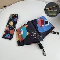 Cute Cartoon Kids' Auto Umbrella: Sun & Rain Protection with UV Shield 98 cm gray