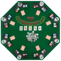 Sulankstomas pokerio stalviršis, 121,9 × 121,9 cm, žalias