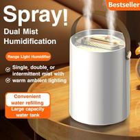 Mist Humidifier for Bedroom,1.8L Essential Oil Diffuser with Dual Nozzles,Quiet Ultrasonic,warm Light, Relief for Dry Air, Skin & Better Sleep balta