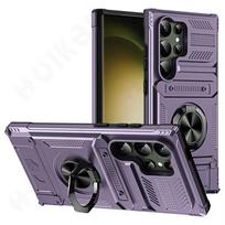 „Samsung Galaxy S25 S24 S23 Ultra Plus FE A55 A35 A15 A14“ magnetinis pasukamas žiedinis stovas, tvirta apsauga nuo piniginės Samsung S25 violetinė