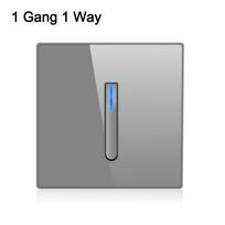 Wall Light Switch Panel with LED Indicator and Selfreset Function 10A 250V Tempered Glass Finish for Easy Maintenance