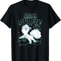 Pokémon Alolan Vulpix Tekantis Tekstas Krintantys Sniego Kamuoliukai Šaudymo Marškinėliai S juoda