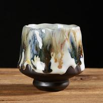 Purely handmade Taiwan Shino burning master cup Ru kiln opening piece can raise ceramic teacup Japanese coarse pottery tea cup single cup