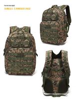 Lauko taktikinis kuprinė su MOLLE sistema žygiams, dviračių sportui ir alpinizmui - Unisex, Didelės talpos 36-55L kamufliažas