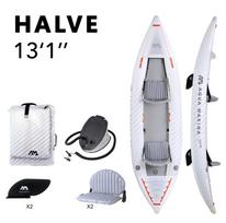 Dvivietis pripučiamas kajakas su irklu Aqua Marina Halve 398x98 cm HA-398