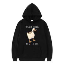 Lįsk prie Klyksmo Gausi Bumą Žąsis Antis Juokingas Mėmė Hoodie Moterims Madingas Megztinis Ilgomis Rankovėmis Laisvalaikio Palaidinės Viršutiniai Drabužiai S