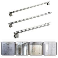 Fiksuotas strypo spaustuvas 400-600mm Dušo stiklo durų spaustuvas Chromuota apdaila Suderinamas su 8-12mm stiklu Dušo pertvaros montavimas Flat