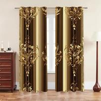 Luxurious black and gold - pole bag curtains, bedroom and kitchen decoration, home decoration, living room decoration 14Wx39L(35x100CM)x2&Rod Pocket