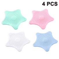 Vonios kambario aksesuarai, 4 vnt Starfish Hair Catcher, Vonios kanalizacijos filtras, Plaukų gaudyklė