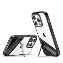 Udėklas telefonui žalios spalvos LP635 Kickstand Protective Hard with Gel Frame and Built-in su stoveliu Apple iPhone 14 Pro dėklas telefonui juodos spalvos (90926)