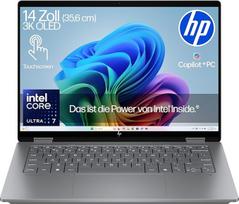 "HP OmniBook X Flip" "Intel Core Ultra 7 256V 2-in-1" naujos kartos nešiojamasis kompiuteris su dirbtiniu intelektu | Dedicated NPU for AI | 47 NPU Tops | Copilot+ PC | 14 colių 3K 2880x1800 OLED jutiklinis ekranas | 32GB | 1TB SSD | Win11 | QWERTZ | Sida