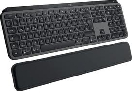 "Logitech MX Keys S Plus" belaidė klaviatūra, žemo profilio, tyliai rašoma sklandžiai, programuojama, su foniniu apšvietimu, "Bluetooth", įkraunama, skirta "Windows PC/Linux/Chrome/Mac Graphite", vokiškas QWERTZ išdėstymas