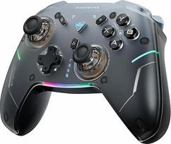 "Machenike G5Pro V2 Gaming Controller PC für PC/NS/IOS/Android (1000Hz Abtastrate), Optisch & Mikroschalter Trigger, Kabelloser Gamepad mit RGB Beleuchtung (USB/2.4G/BT) (Schwarz ST)
