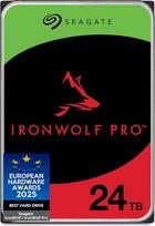 "Seagate IronWolf Pro" 24 TB, NAS vidinis kietasis diskas HDD, 9 cm, 7200 aps./min, CMR, 256MB spartinančioji atmintis, SATA 6GB/s, įskaitant duomenų gelbėjimo paslaugą (ST24000NTZ02)