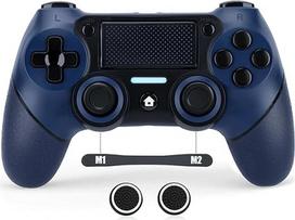 "VooFun" belaidis valdiklis, suderinamas su PS4/Pro/Slim, "Bluetooth" valdikliai, žaidimų pultas su vibracija, 6 colių jutiklis, jutiklinis kilimėlis, stereofoninis garsiakalbis, Turbo, 1000 mAh akumuliatorius
