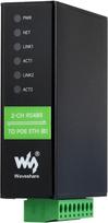 "Waveshare" 2 kanalų RS485 ir POE Ethernet serijinis serveris, 2 kanalų RS485 nepriklausomas veikimas, 2x POE Ethernet prievadas, pramoninis izoliuotas serijinis modulis, dvikryptis skaidrus perdavimas