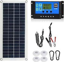 60 W saulės baterijų rinkinys, komplektas, Dual-USB, su valdikliu, Saulės baterijos automobiliui, jachtai, automobiliui, butui, rankinei, rankiniui, drabužiui, rankinei, stabiliam stabilumui (komplektas-20A valdiklis)