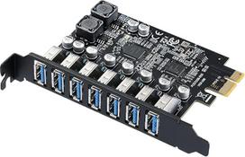 7 prievadų PCIe USB 3.0 5Gb/s PCI e to 3.0 išplėtimo kortelė, PCIe kortelės jungtis USB 3.2 (3.1) Gen1 kortelės vidinis koncentratorius 7 įrenginių prijungimas "Windows 11/10/8/7/Vista/XP
