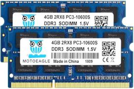 8GB rinkinys (2x4GB) DDR3 1333 MHz PC3 10600S 4GB SODIMM 204 kontaktų ne ECC 1,5 V CL9 2Rx8 dviejų eilių nešiojamųjų kompiuterių atminties