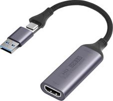 AXFEE vaizdo įrašymo kortelė, HDMI į USB A/C įrašymo kortelė, 4K HDMI USB 3.0 1080P vaizdo įrašo grobuonis žaidimams, skirtas mokymui, suderinamas su Switch PS4 PS5 Xbox TV Stick DSLR fotoaparatu, kompiuteriu, telefonu
