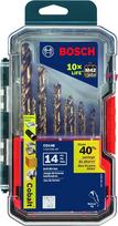 BOSCH 14 dalių kobalto M42 grąžtų rinkinys nerūdijančiam plienui, ketui, titanui, lengviems metalams gręžti
