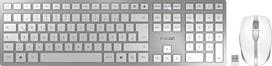 CHERRY DW 9100 plonas belaidės klaviatūros ir pelės rinkinys, vokiškas išdėstymas, QWERTZ klaviatūra, įkraunamos baterijos, SX žirklinis mechanizmas, tylus klavišų paspaudimas, balta/sidabrinė