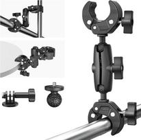 Dvigubas "Super Clamp Mount" skėčio laikiklis Motociklo fotoaparato strypo laikiklis Stalo laikiklis tinka įvairiems įrenginiams kaip praktiškas priedas lauko nuotraukų vaizdo įrašams ir kasdieniam naudojimui
