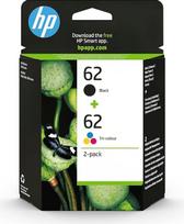 HP 62 originalios spausdintuvo kasetės, juoda + trispalvė