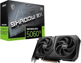 MSI "GeForce RTX 5060 Ti 8G Shadow 2X OC Plus" - 8GB GDDR7 (28Gb/s/128 bitų), "PCIe 5", "Boost": 2602 MHz, HDMI 2.1b, "DisplayPort 2.1b