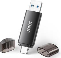 USB atmintinė 128GB 3.0 USB C Stick 3.0 2 in 1 USB 3.0 Flash Drive OTG Memory Stick High Speed Flash Drive Mini Flash Drive for iOS Android Mobile Phone Linux Laptop Black