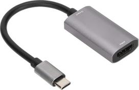 Vaizdo įrašymo kortelė USB C į HDMI įrašymo kortelė 1080p 60 kadrų per sekundę USB C į USB adapterio keitiklis 4K įvestis Full HD žaidimų fiksavimas, skirtas "Switch Xbox" ir kt., pilka
