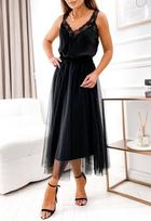 Tiulio sijonas moterims, Made in Italy, juodas, M/L