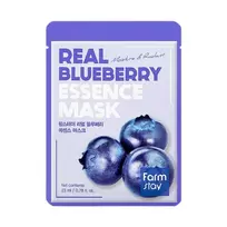 Farmstay Real Blueberry Essence Mask lakštinė veido kaukė su mėlynėmis 23ml